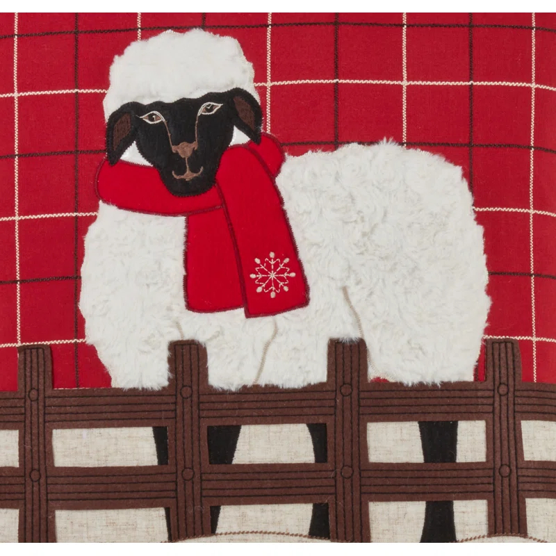 Sheep Plaid Pillow Cover