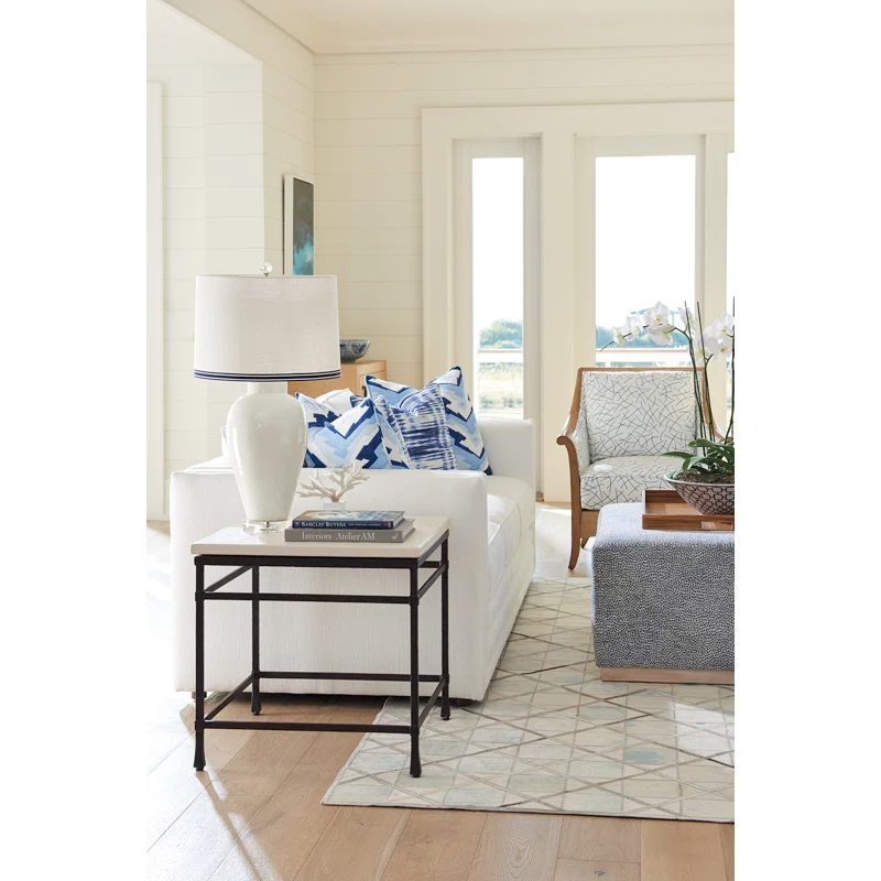 Barclay Butera Newport Stone Top End Table
