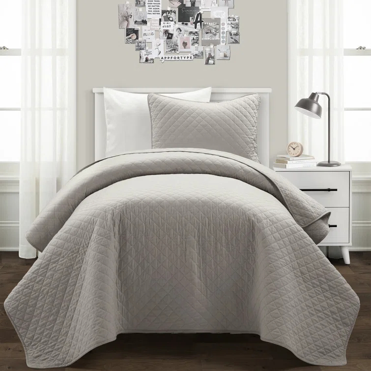 Lush Decor Ava Diamond Standard Cotton Modern & Contemporary Quilt Set