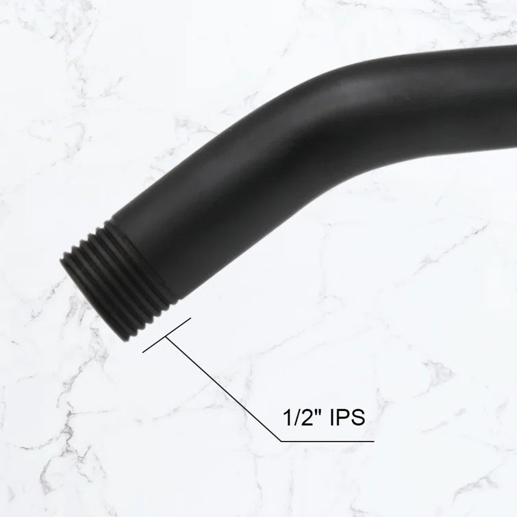 Westbrass 1/2" IPS x 6" Wall Mount Shower Arm with Sure Grip Flange D300-1-01