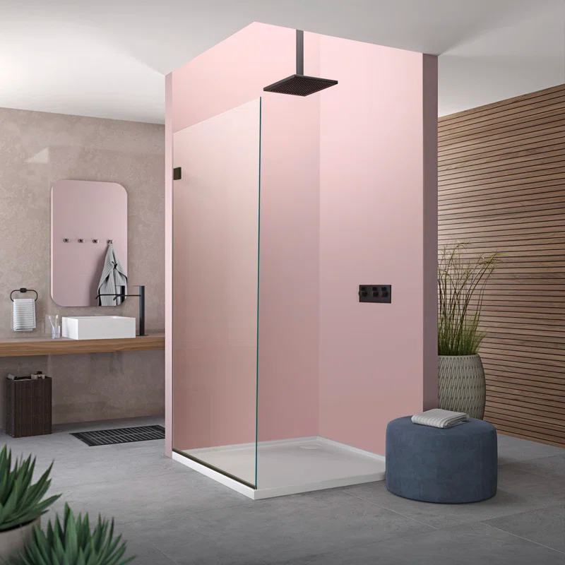 Fab Glass and Mirror MSD1-30-60OB Milan 30" W x 60" H Frameless Fixed Glass Panel