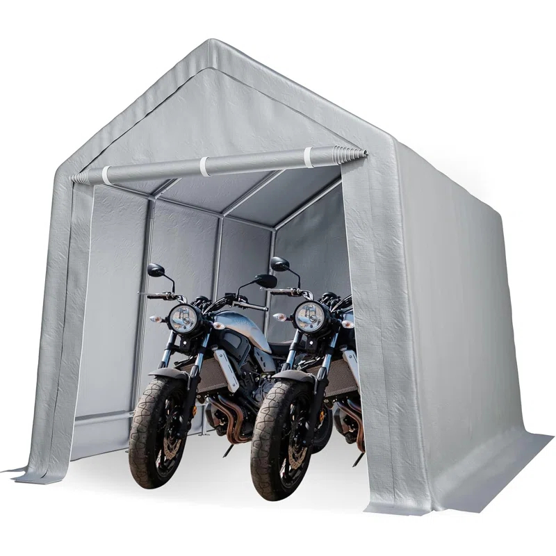 babevy Durable Canopy Carport With Storage Shed - Roll-Up Zipper Door in , 103.92" H x 96" W x 168" D