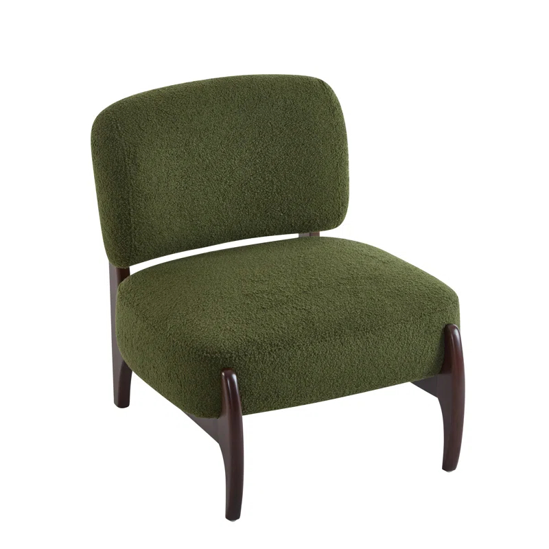 NFusion Kalel 25.5" Modern Boucle Accent Chair With Solid Wood Frame