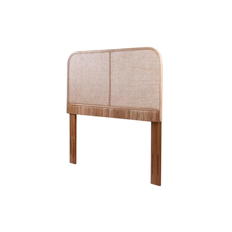 Crawford & Burke Lombok Birdseye Cane and Solid Teak Wood Panel Headboard