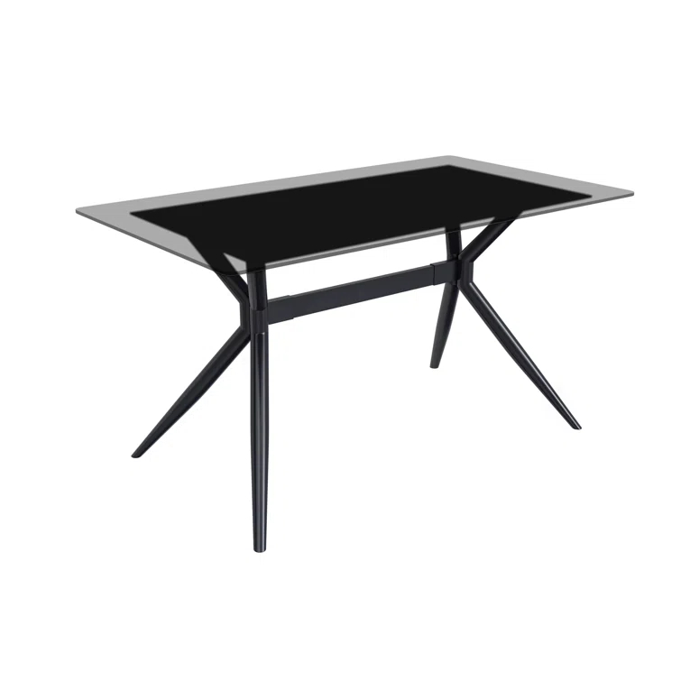 Hokku Designs Senath Modern Dining Table with Sintered Stone Top and Stainless Steel Base