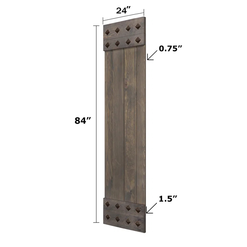 IsLife 84'' Solid Wood Paneled Matte without Installation Hardware Kit Barn Door