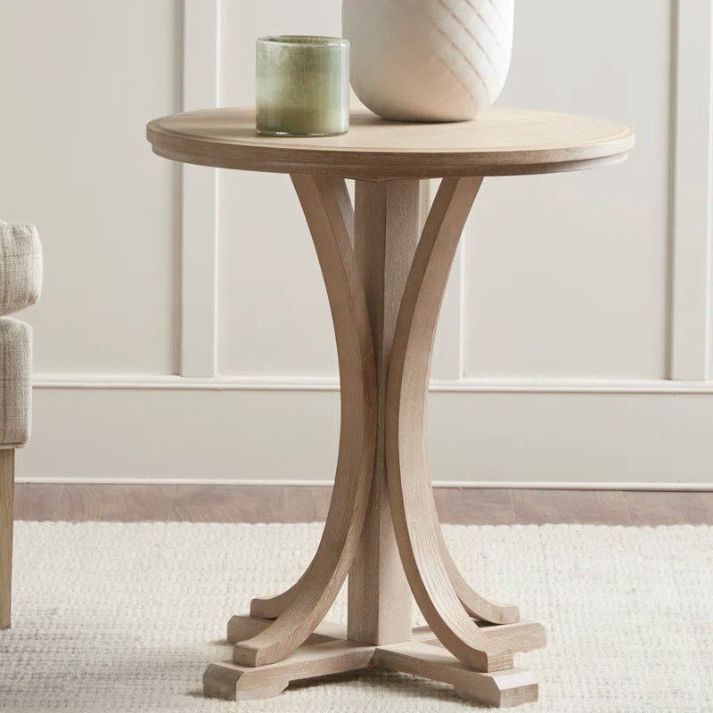 Martha Stewart Martha Stewart Harley  Round End Table with Cane Detail