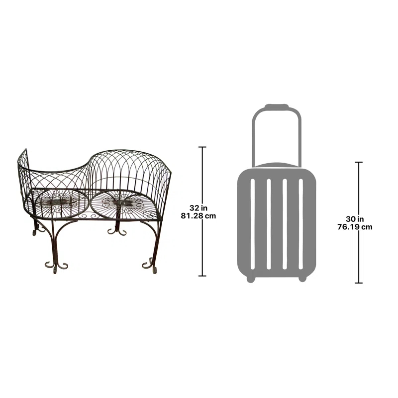 Design Toscano Tete a Tete Kissing Metal Garden Bench