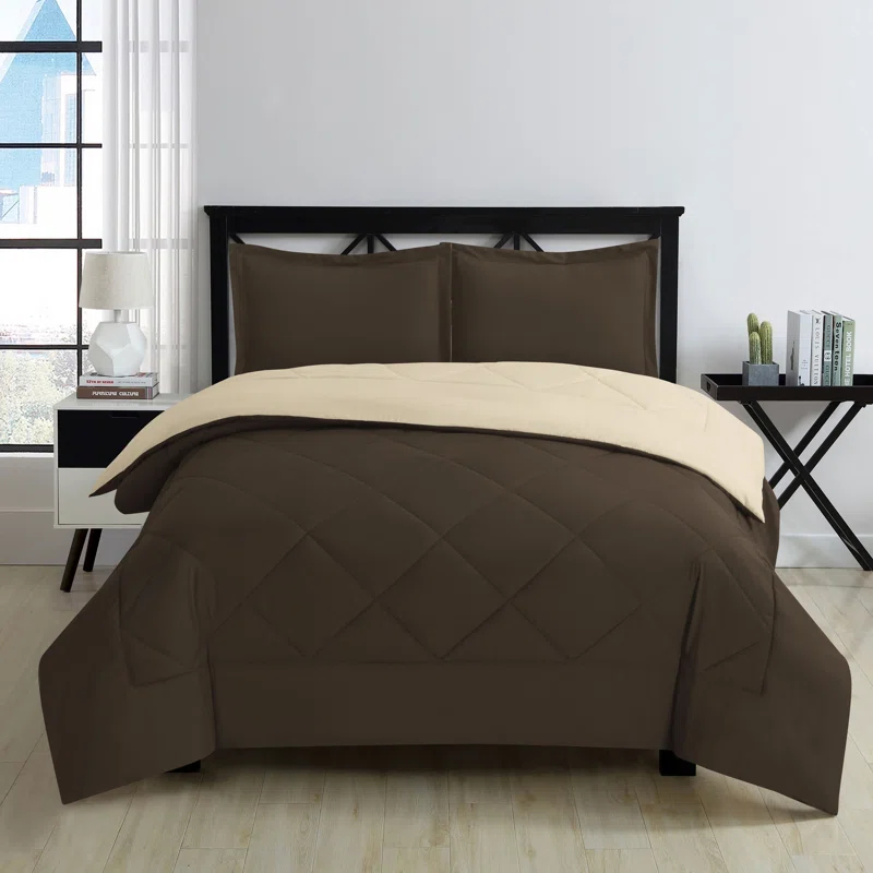 Swift Home 1800 Series Reversible Down-Alternative Comforter Set