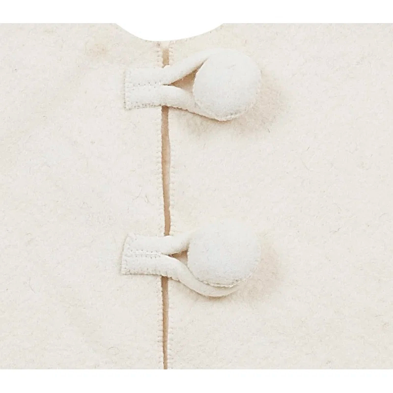 Pom Poms Red Pom Poms on Cream Handmade Felt Christmas Tree Skirt - - 63"