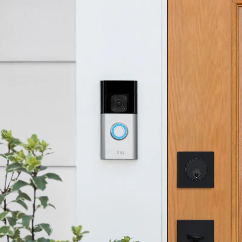 Ring Satin Nickel Wireless Push Button Doorbell