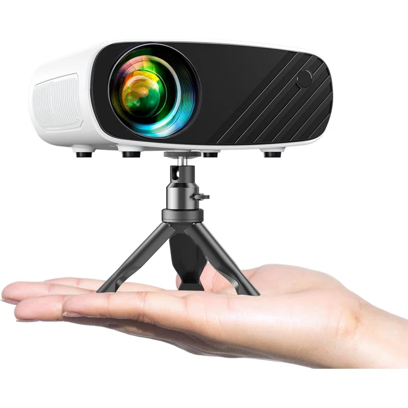 shenzhenshikeyulongyudianzishangwuyouxianzerengongsi Mini Projector, Upgraded 1080p Hd Projector, 8000l Portable Projector With Tripod, Movie Projector Compatible With Android/ios/windows/tv Stick/hdmi/usb