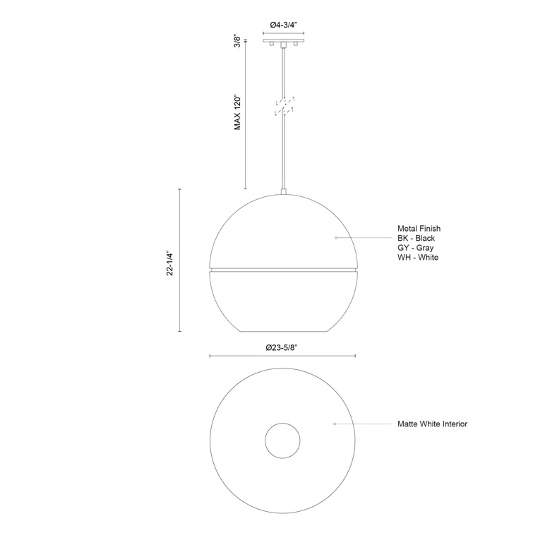 Kuzco Lighting 1 - Light Single Pendant