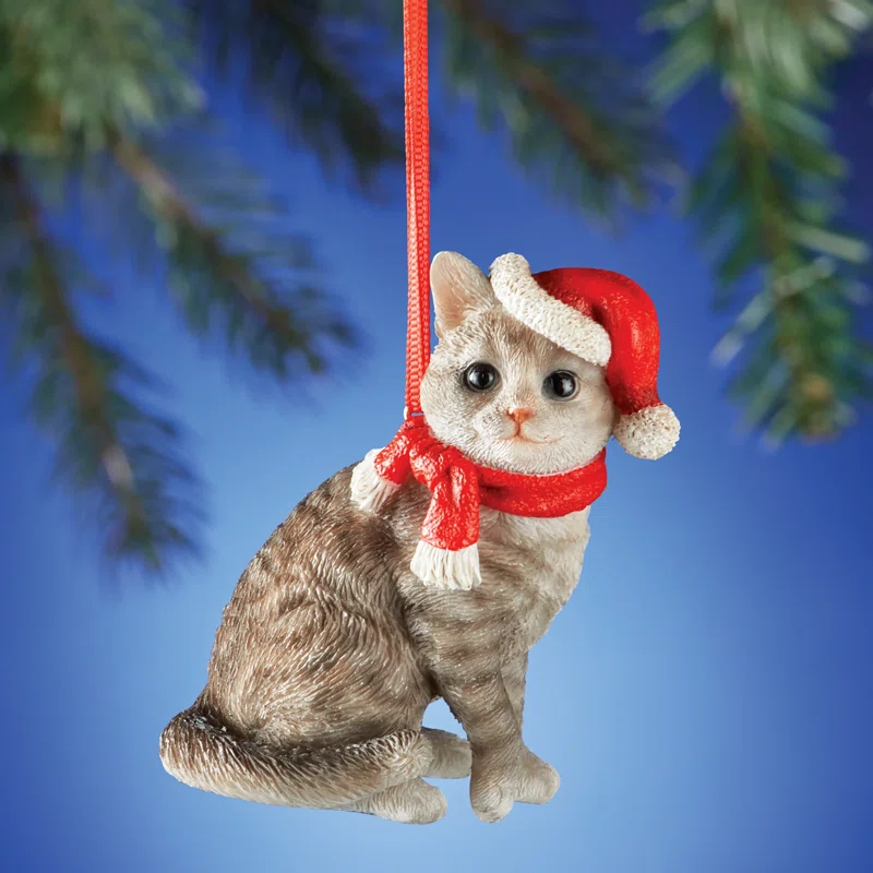 Charlton Home® Santa Cat Ornament