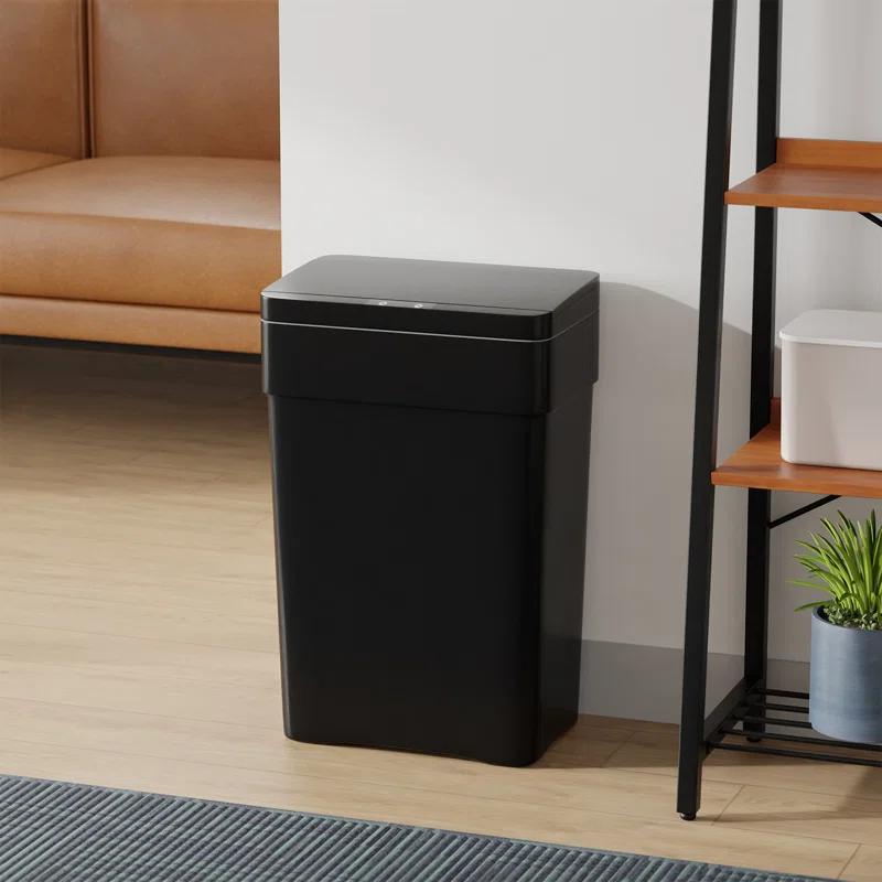 13 Gallon 50 L Trash Can With Lid Plastic Kitchen Trash Bin Automatic Touch Free Motion Sensor Trash Can (3)