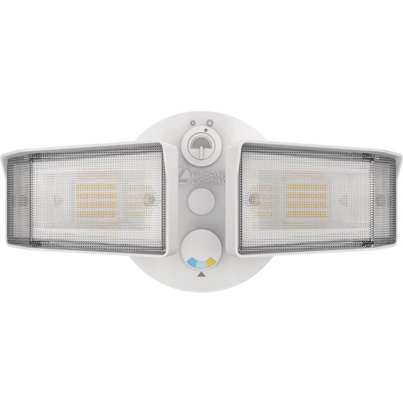 Lithonia Lighting 2 - Head Hardwired Dusk to Dawn Outdoor Security Flood Light