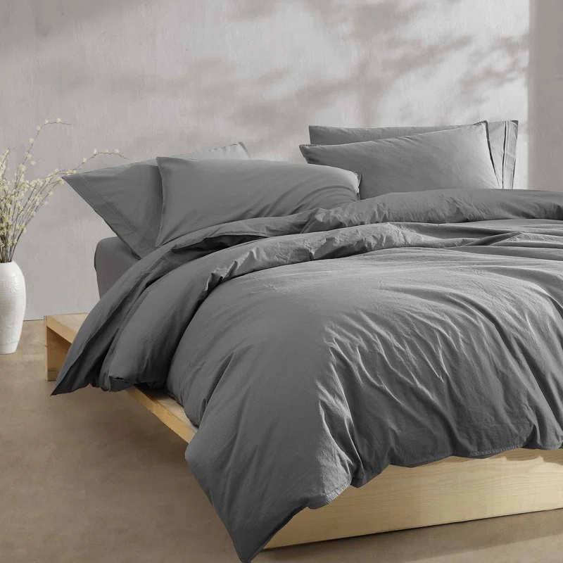Calvin Klein Calvin Klein Washed Percale Cotton Solid Comforter Set