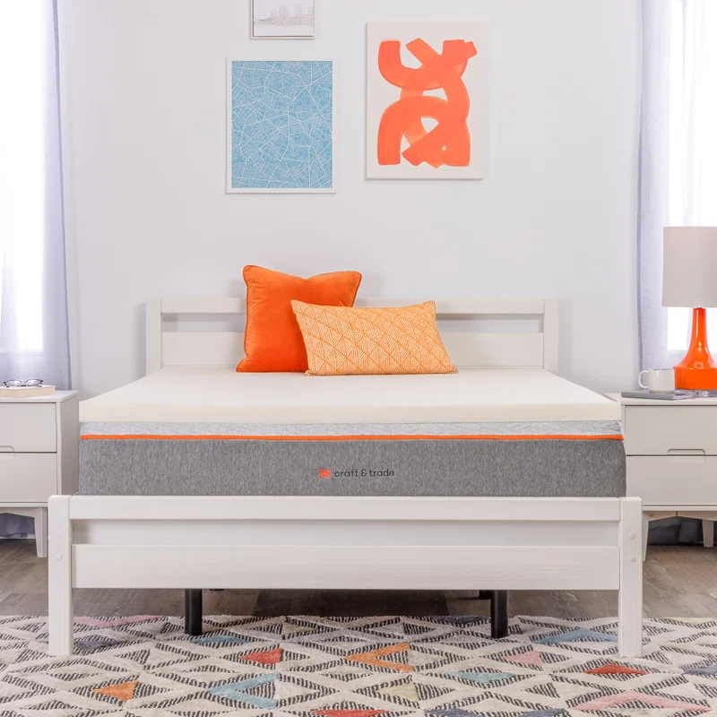 Craft & Trade CopperGel Cooling, Pressure-Relieving Memory Foam Mattress Topper, 2 Inch