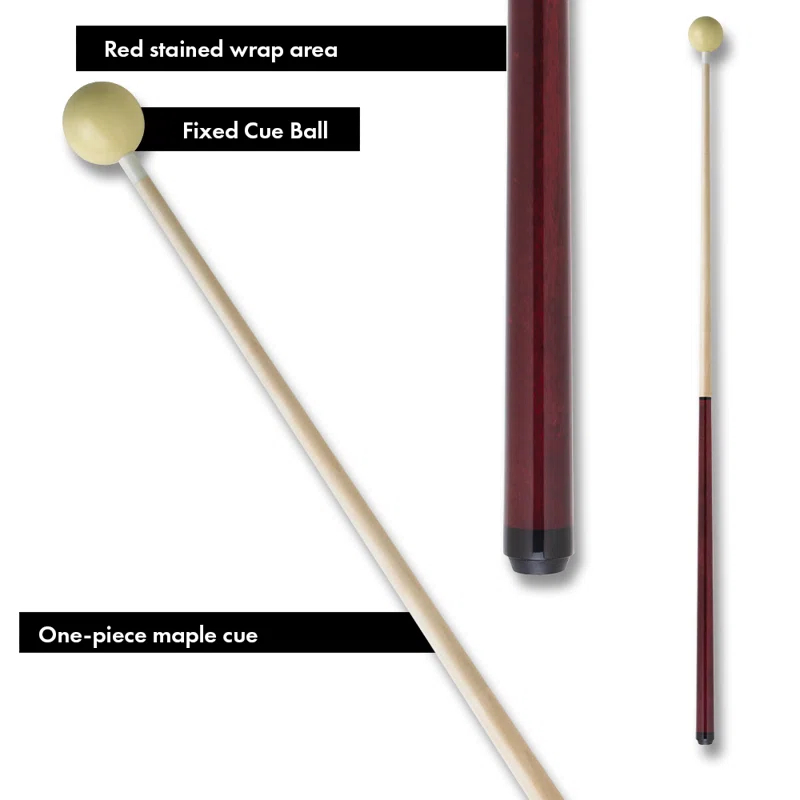 Junior Ipjrc Cue With Attached Ball - 44in - Red