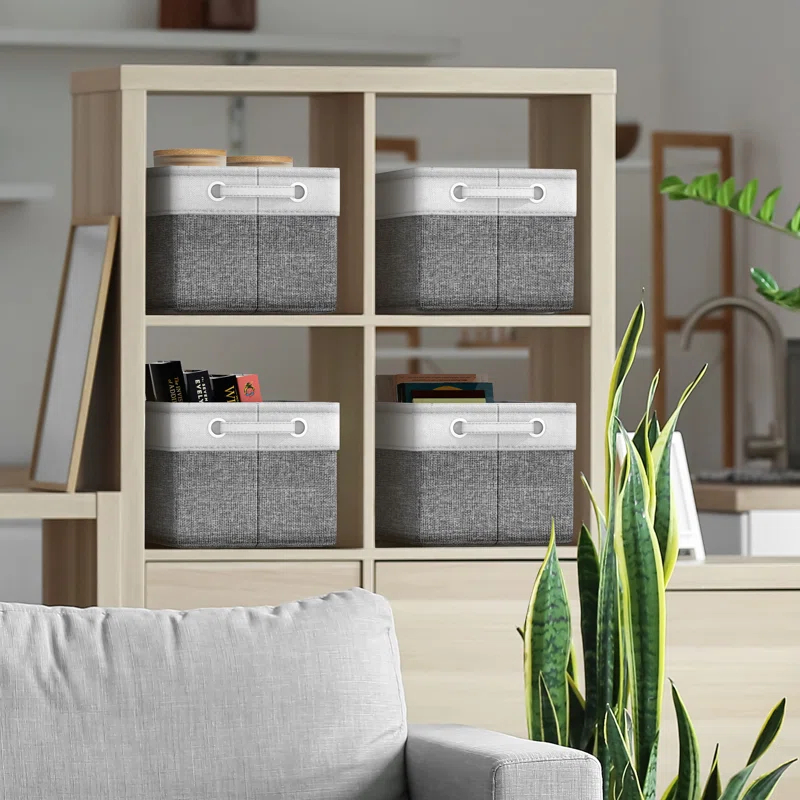 Sorbus Sorbus Fabric Storage Bins for Shelves Set of 6 - 15 Inch Sturdy Collapsible Storage Bins with 2 Handles, Foldable Baskets for Organizing Home, Closets, Shelf, Toys, Clothes, Large Decorative Storage Baskets