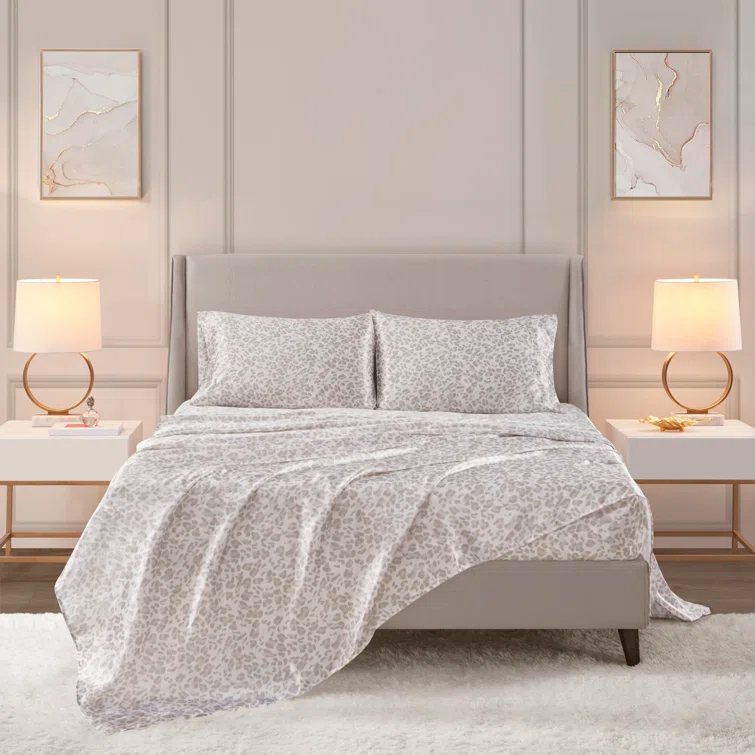 Madison Park Essentials Printed Satin Luxury Sheet Set