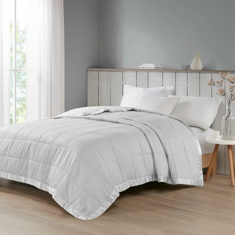 Madison Park Cambria Oversized Down Alternative Blanket with Satin Trim