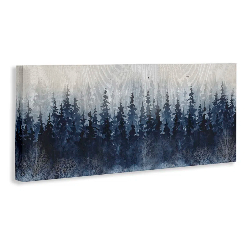 Stupell Industries Rustic Blue Forest Tree Line Fir Wood By Carol Robinson 955