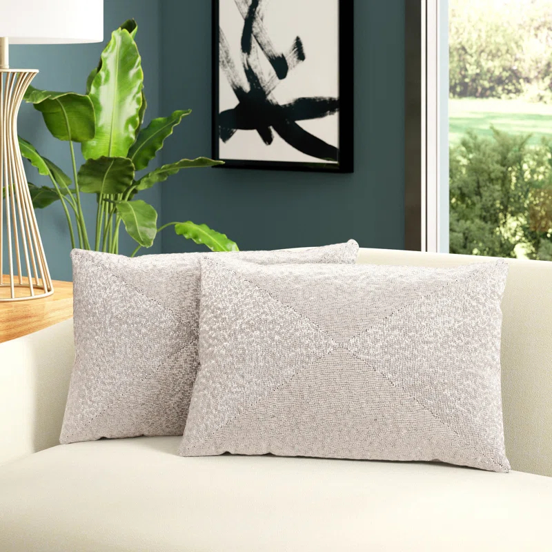Safavieh Appliqued Feather Throw Pillow (Set of 2)