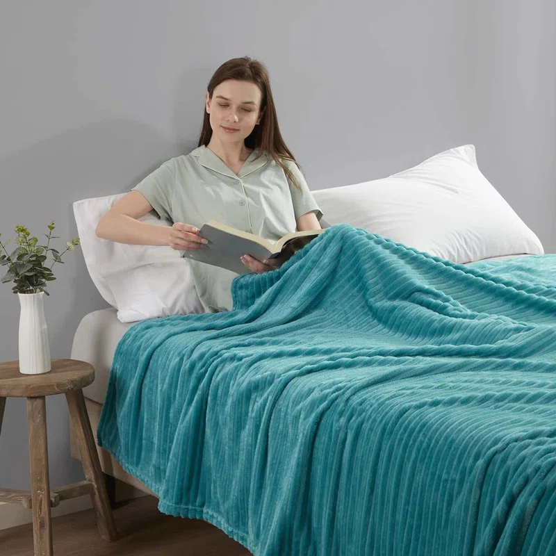 Nestl Nestl Cut Plush Cozy Throw Blanket - Fuzzy Warm Fleece Bed Blankets - Throws for Sofa, Bed, and Couch