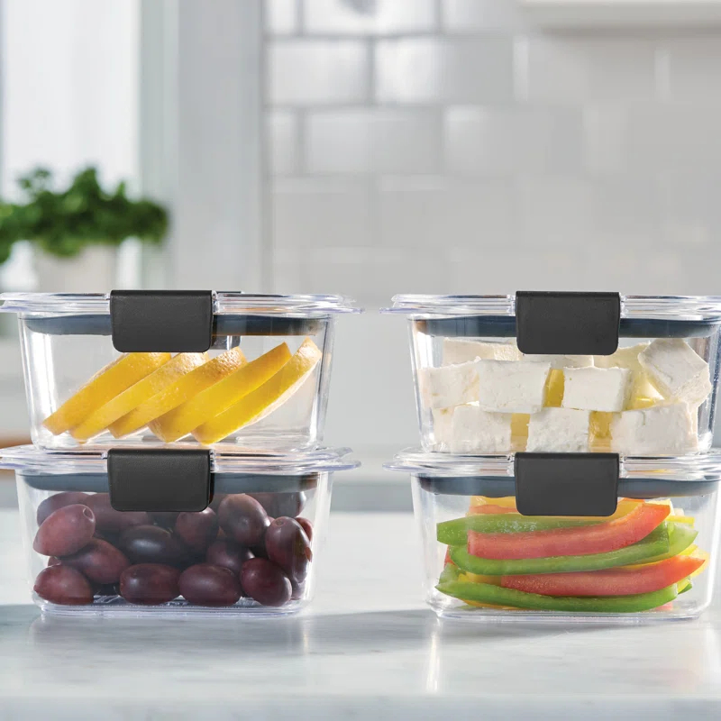 Rubbermaid Brilliance Food Storage Containers, BPA-Free Plastic, 4.7 Cup, 4 Pack | Wayfair