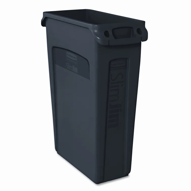 Rubbermaid Commercial Products Rubbermaid® Commercial Slim Jim® With Venting Chan Plastic Open Kitchen Trash Can - 23 Gallons