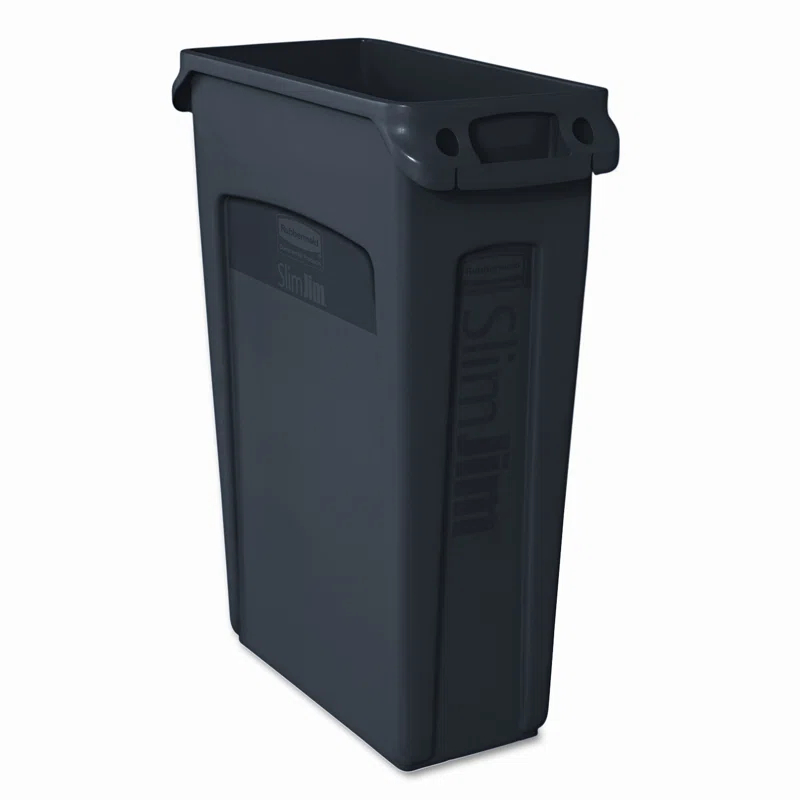 Rubbermaid Commercial Products Rubbermaid® Commercial Slim Jim® With Venting Chan Plastic Open Kitchen Trash Can - 23 Gallons