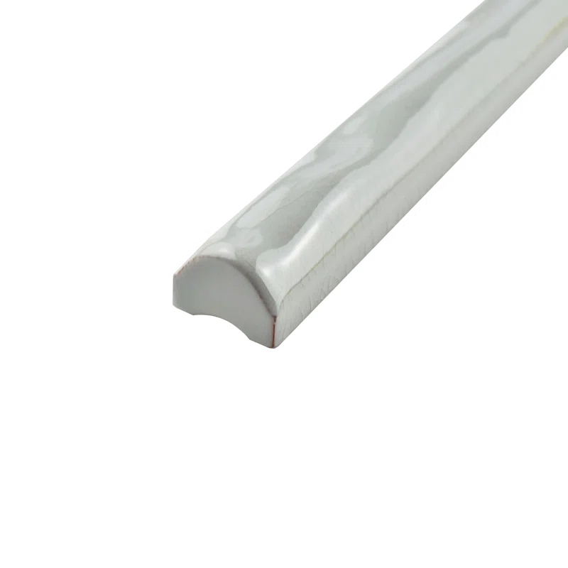 Merola Tile Antic Craquelle 3/4" x 6" Glossy Ceramic Quarter Round Wall Tile Trim in Gris Oscuro Craquele