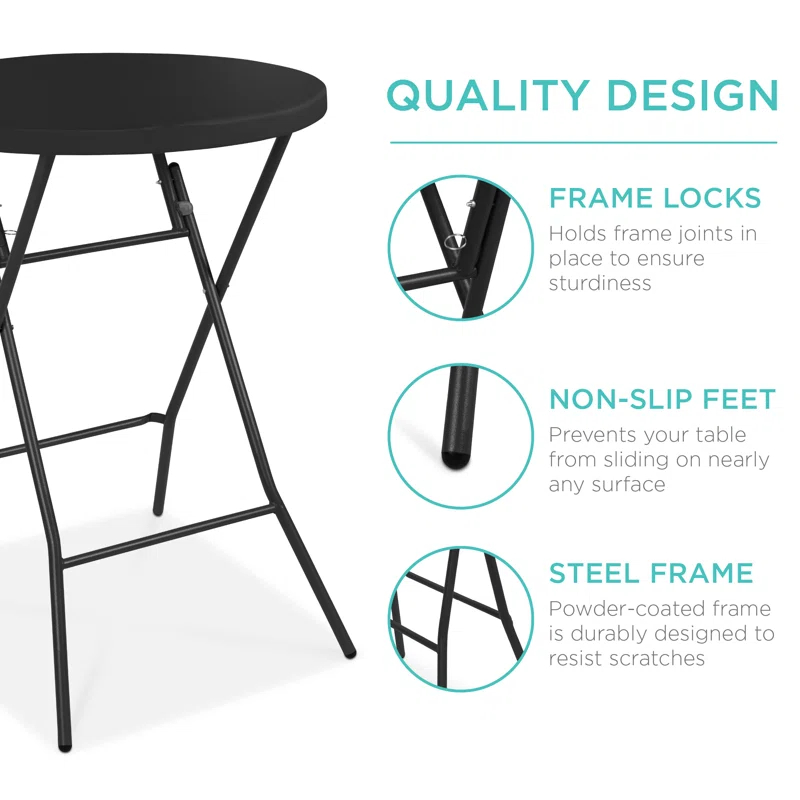 Best Choice Products 30'' Round Portable Folding Table