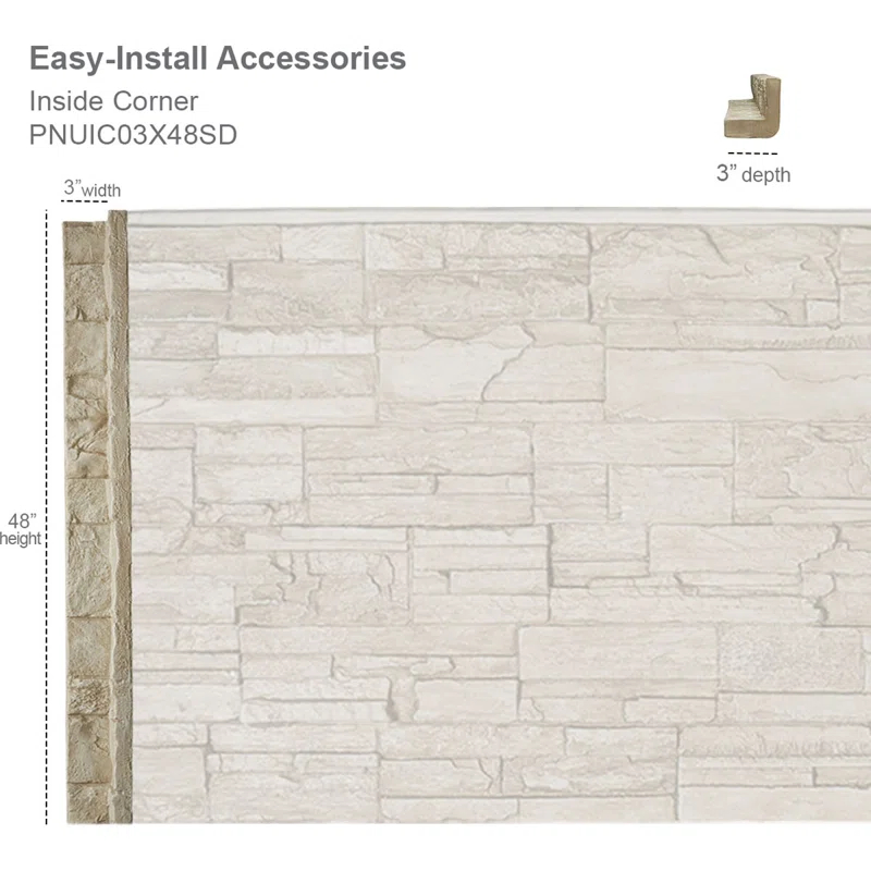 Ekena Millwork Universal Inside Corner for EverStone Faux Stone Siding Panels