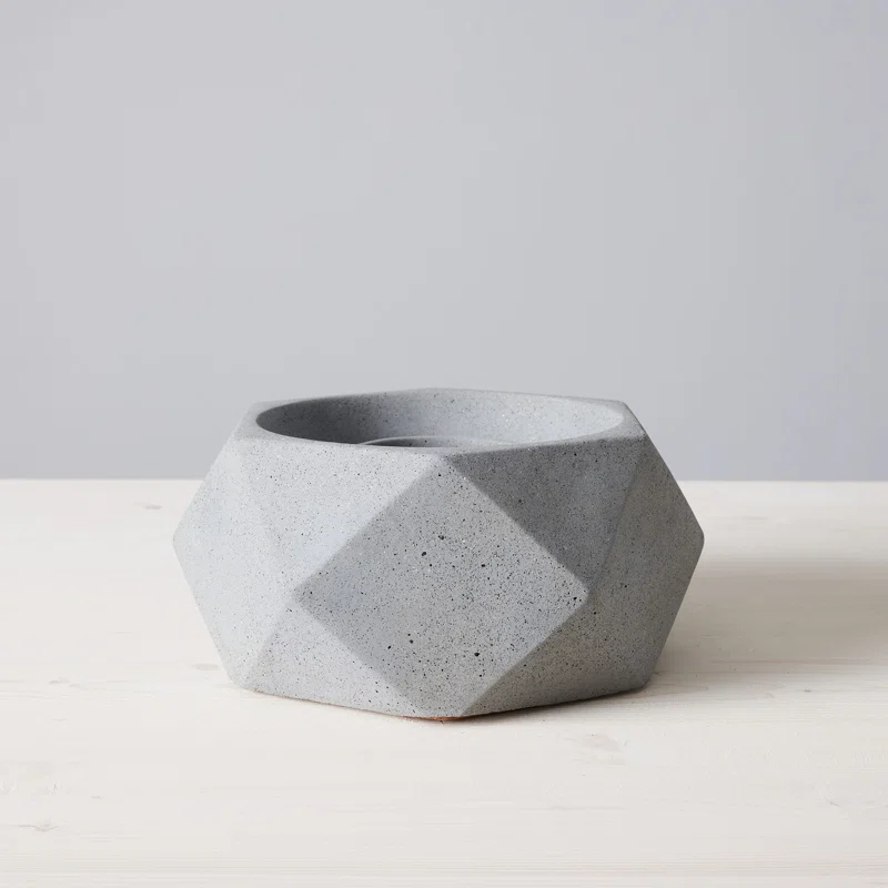 TerraFlame TerraFlame Geo Concrete Table Top Gel Fuel Fire Bowl - Indoor and Outdoor Use