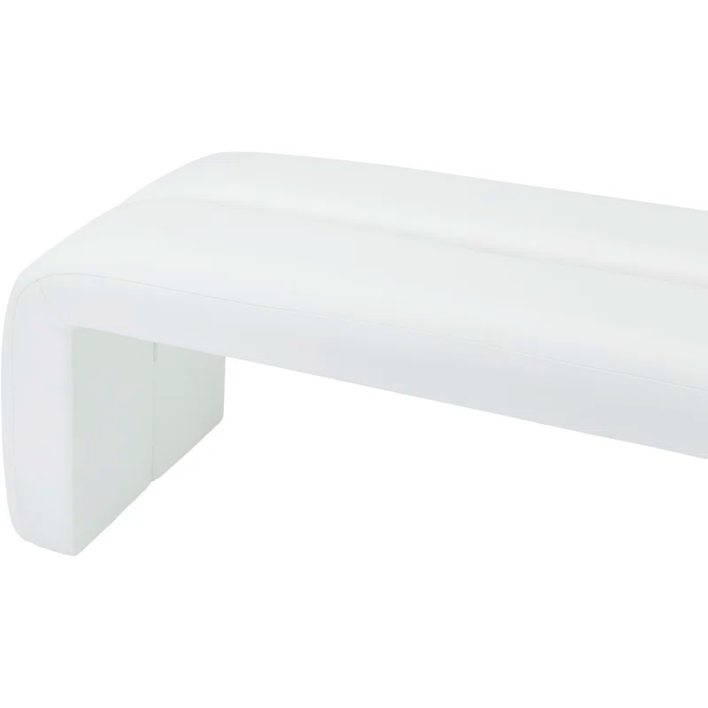 Wrought Studio™ Ishanjeet Arc Vegan Leather Upholstered Bench