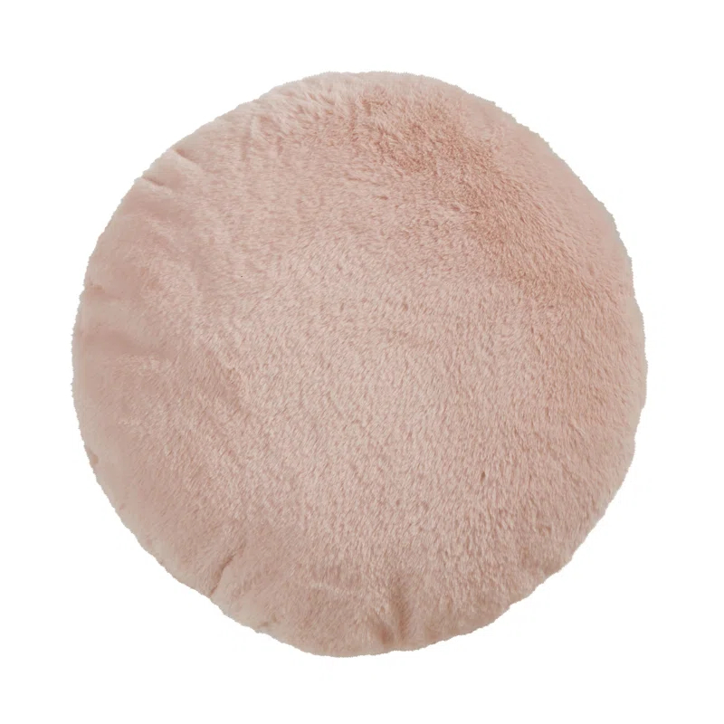 Saro Faux Rabbit Fur Collection Reversible Throw Pillow