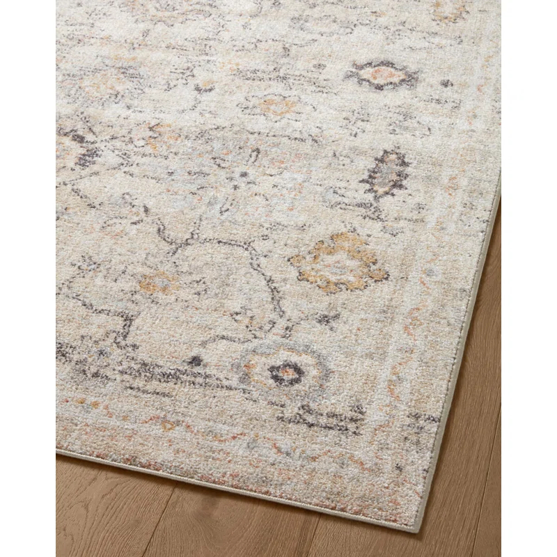 Loloi II Monroe Oriental Machine Woven Polyester Area Rug in Gray/Ivory