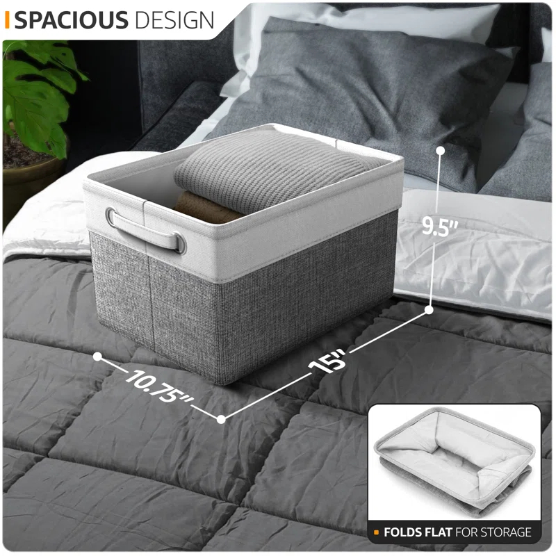 Sorbus Sorbus Fabric Storage Bins for Shelves Set of 3 - 15 Inch Sturdy Collapsible Storage Bins with 2 Handles, Foldable Baskets for Organizing Home, Closets, Shelf, Toys, Clothes, Large Decorative Storage Baskets