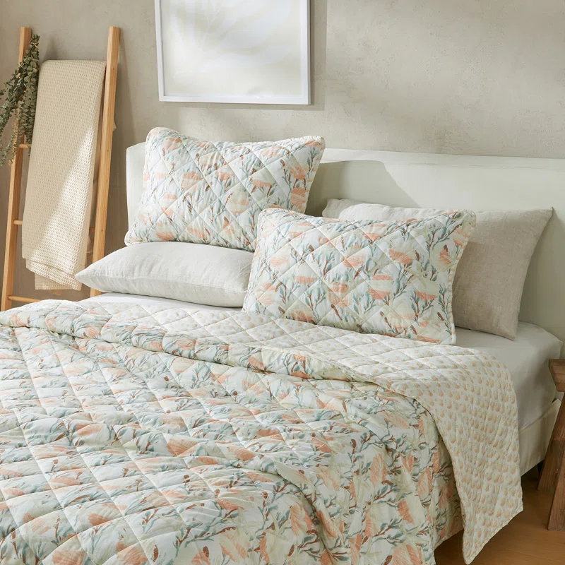 Patina Vie Maison Coastal Inspired Reversible Quilt Set with Shams