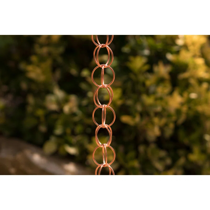 Monarch Rain Chains Pure Copper Ring Rain Chain Replacement Downspouts for Gutters