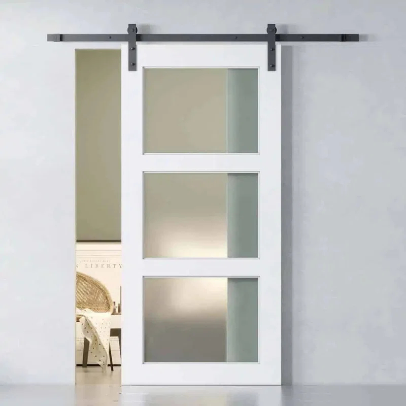 Urban Woodcraft 40'' x 83'' Solid + Manufactured Wood Painted with Installation Hardware Kit Barn Door