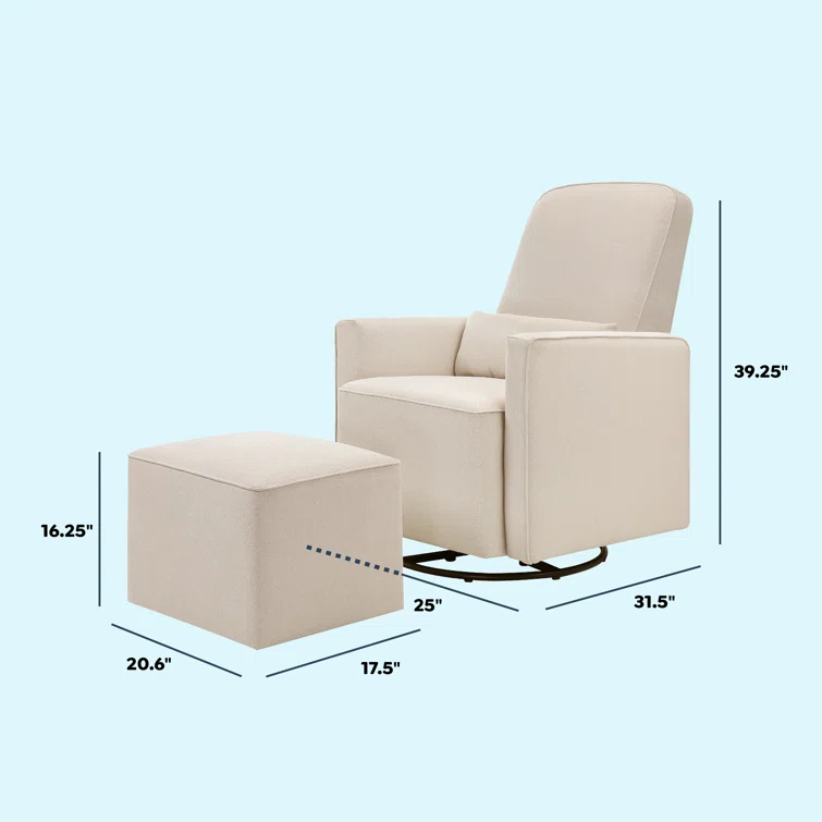 daVinci Olive Swivel Glider with Ottoman