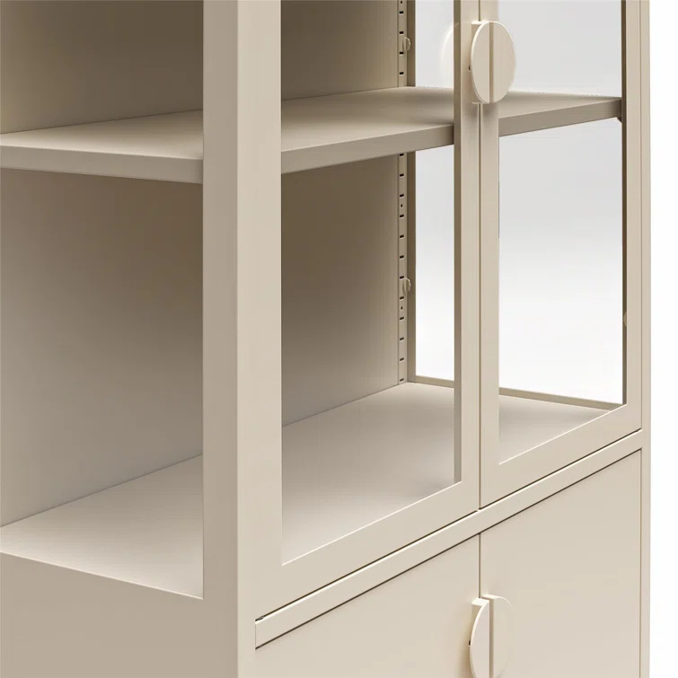 CosmoLiving by Cosmopolitan Chloe Tall Metal Display Cabinet with 2 Arched Glass Doors