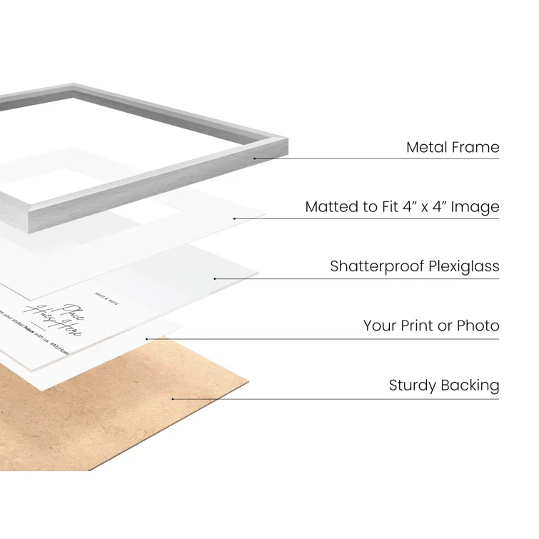Haus and Hues Matted Square Metal Picture Frames (Set of 1)