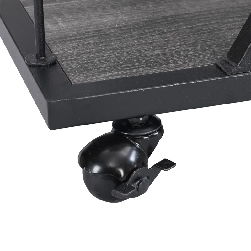 Industrial Bar Cart Kitchen Bar&Serving Cart For Home With Wheels 3 -Tier Storage Shelves