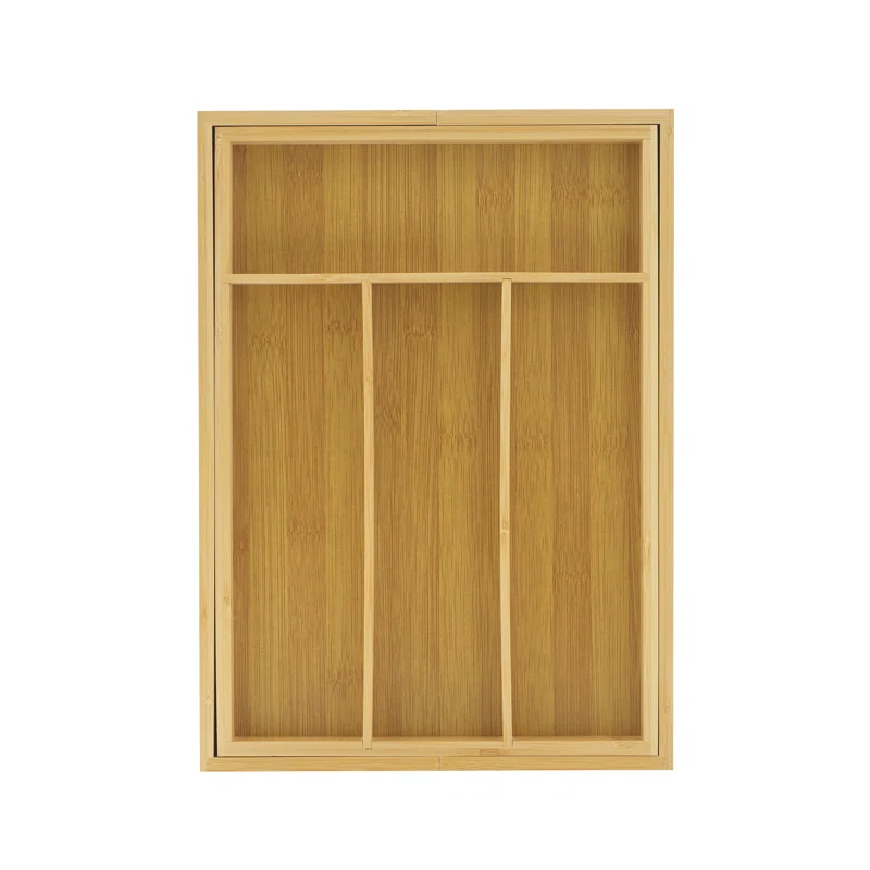 JoyJolt JoyJolt Bamboo Expandable Flatware Drawer Organizer for Kitchen Utensils