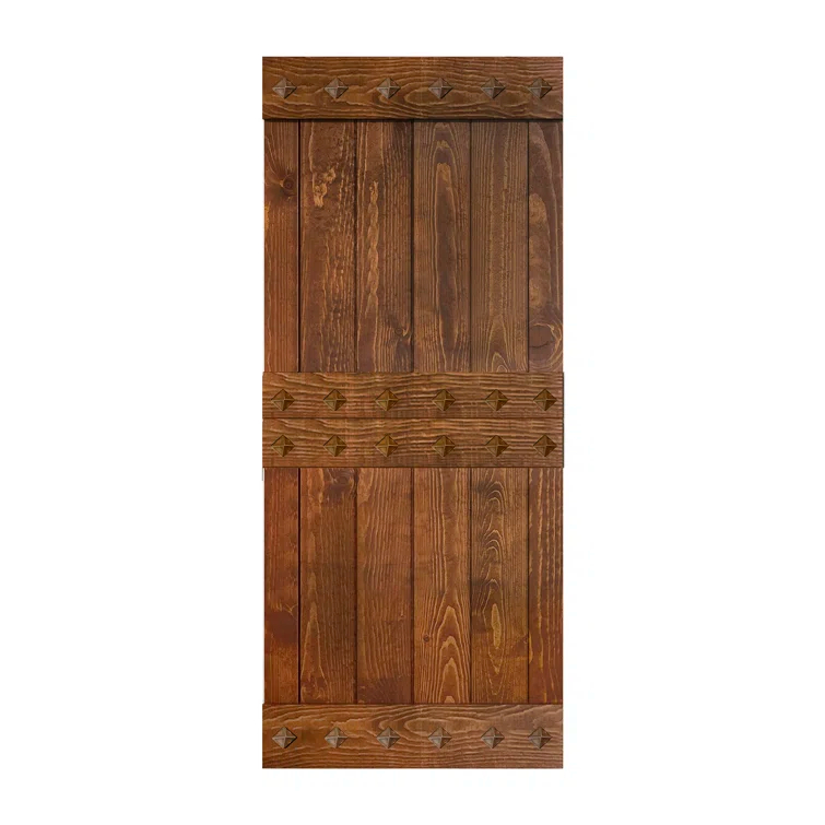 IsLife 84'' Solid Wood Paneled Matte without Installation Hardware Kit Barn Door