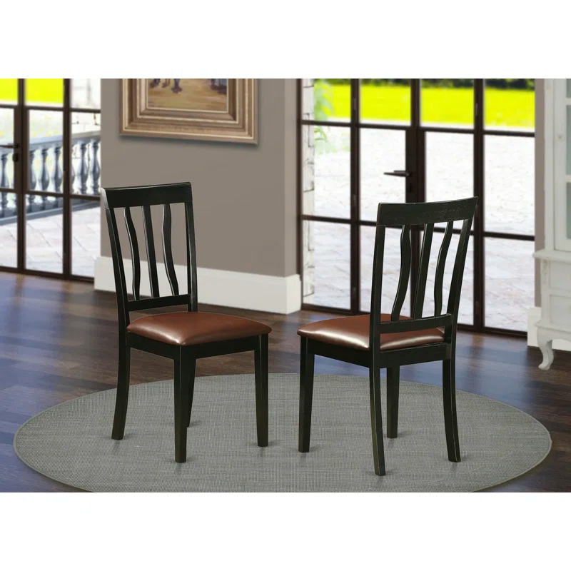 Wooden Importers 18'' H Faux Leather Side Chair (Set of 2)